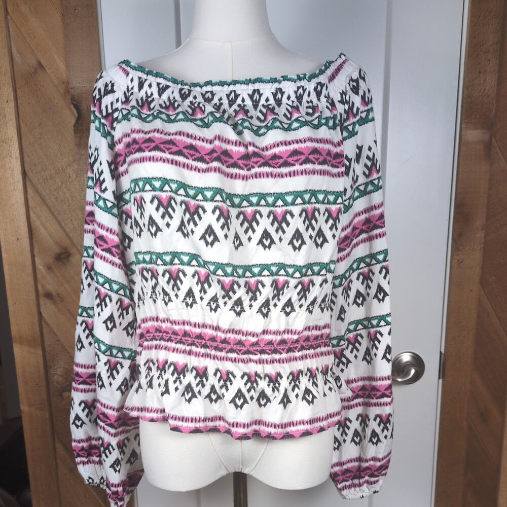 Wrangler Retro Top Women's Size Large Multicolor Off The Shoulder